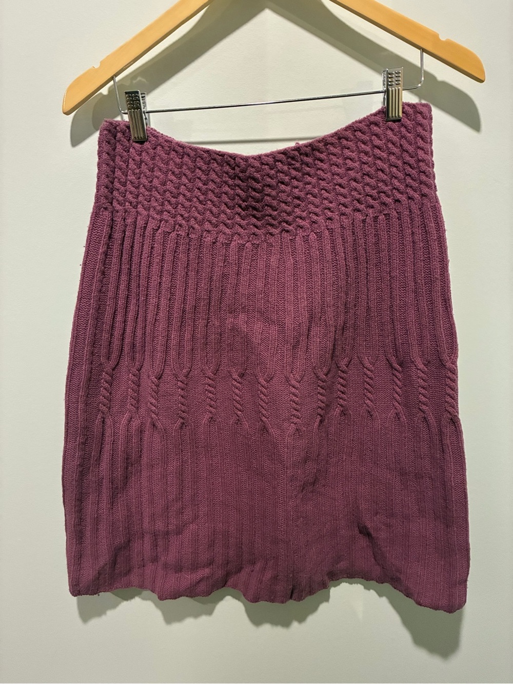 Anthropologie Far Away From Close Lilac Wool Blend Knit A-Line Skirt Size M